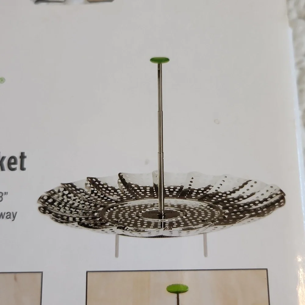NWT Progressive Prep Solutions Vegetable Steamer Metal Basket Kitchen Cooking